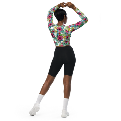 Recycled long-sleeve crop top